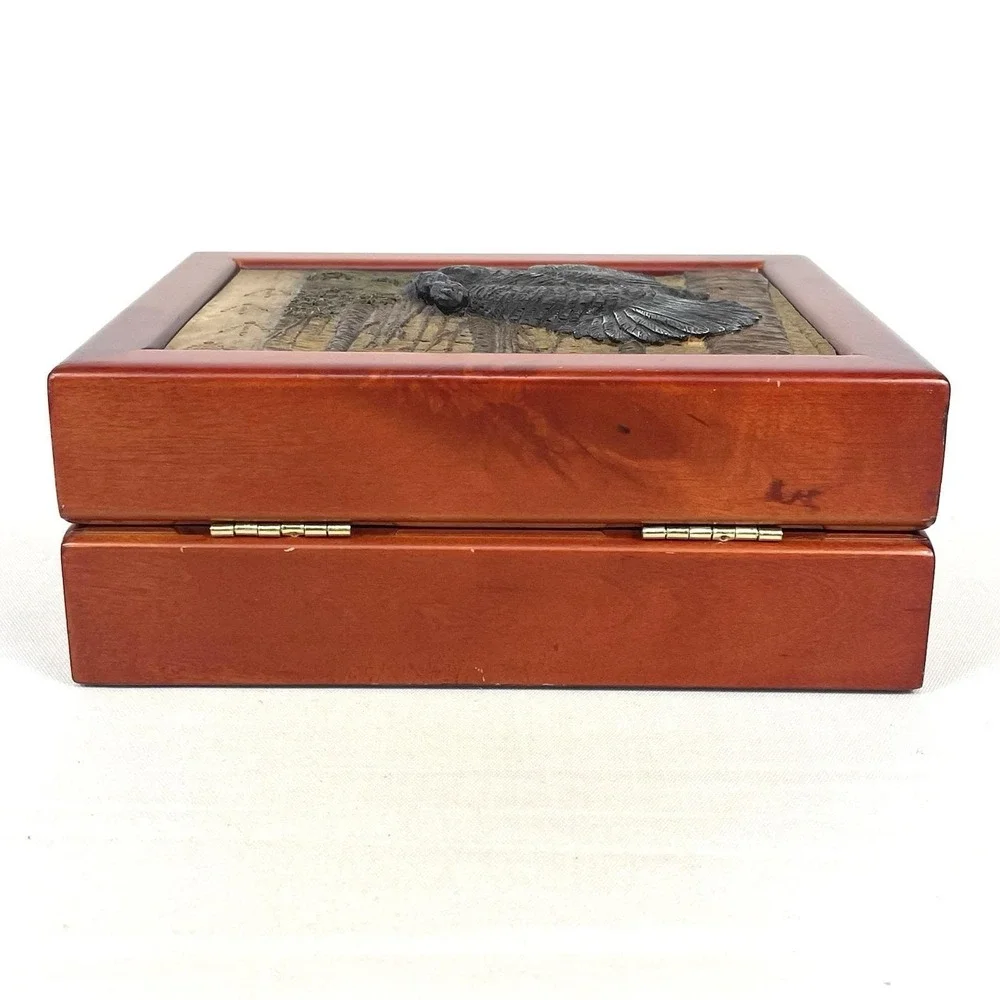 Vintage‎ Wild Turkey Call Jewelry Trinket Box Cherry Wood 3D Hunting Decor